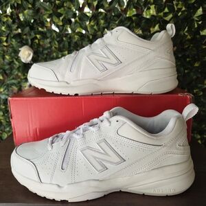 New Balance 608v5 Solid White Training Shoe Workout Sneaker Men Sz 10 Women 11.5